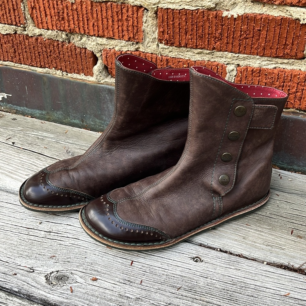 Camper Beetle Leather Snap Boots Size 39